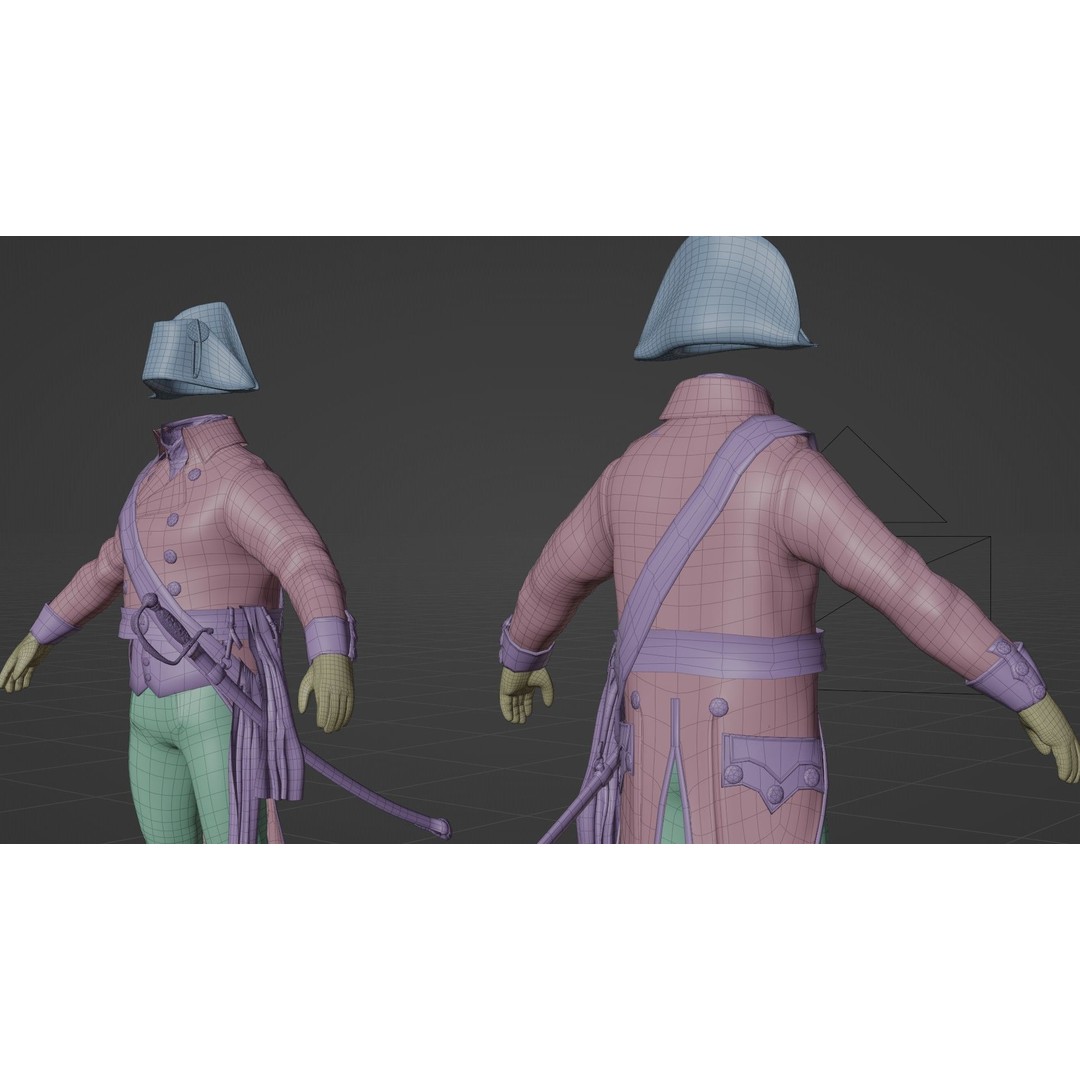 Napoleon General Rigged 3D Model – Low Poly Game-Ready Character, FBX, OBJ - View 23