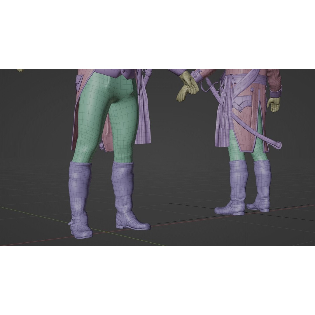 Napoleon General Rigged 3D Model – Low Poly Game-Ready Character, FBX, OBJ - View 25