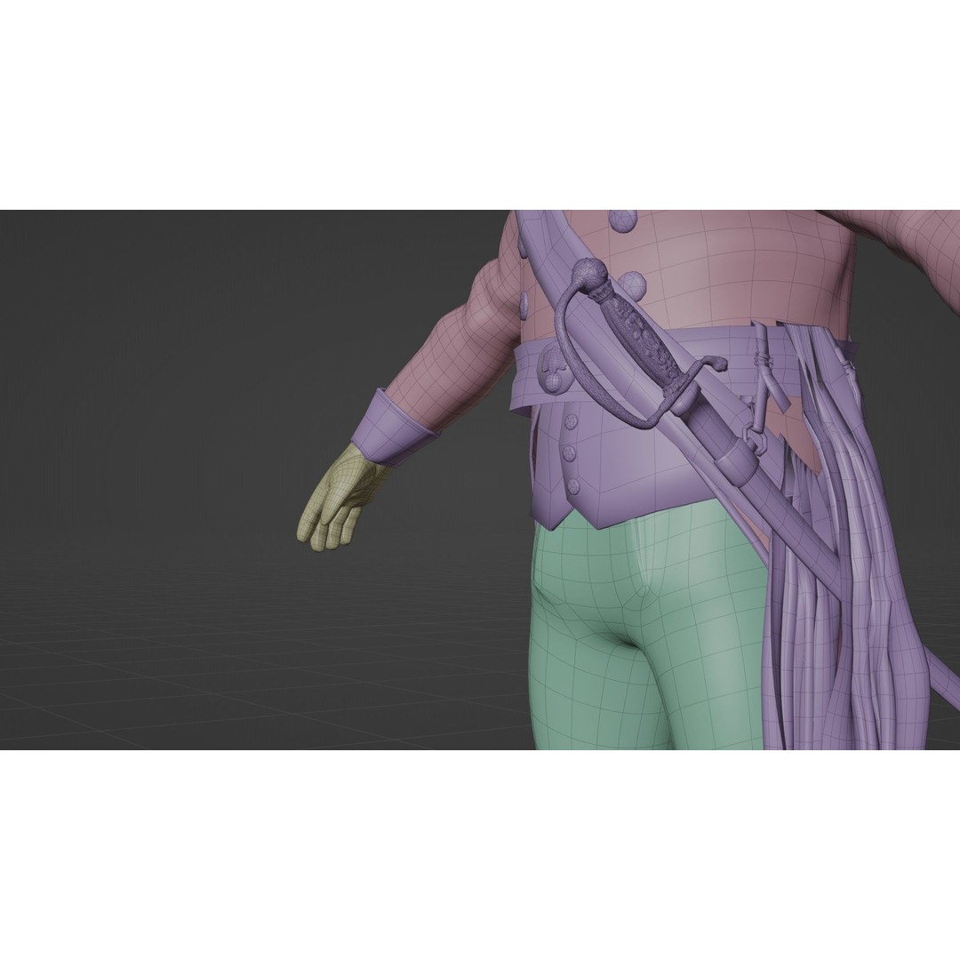 Napoleon General Rigged 3D Model – Low Poly Game-Ready Character, FBX, OBJ - View 28