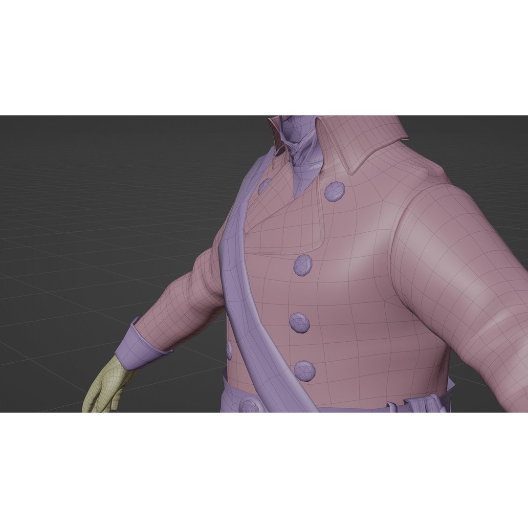 Napoleon General Rigged 3D Model – Low Poly Game-Ready Character, FBX, OBJ - View 29