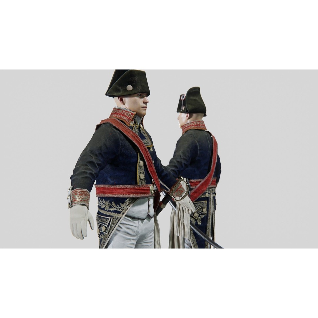 Napoleon General Rigged 3D Model – Low Poly Game-Ready Character, FBX, OBJ - View 5