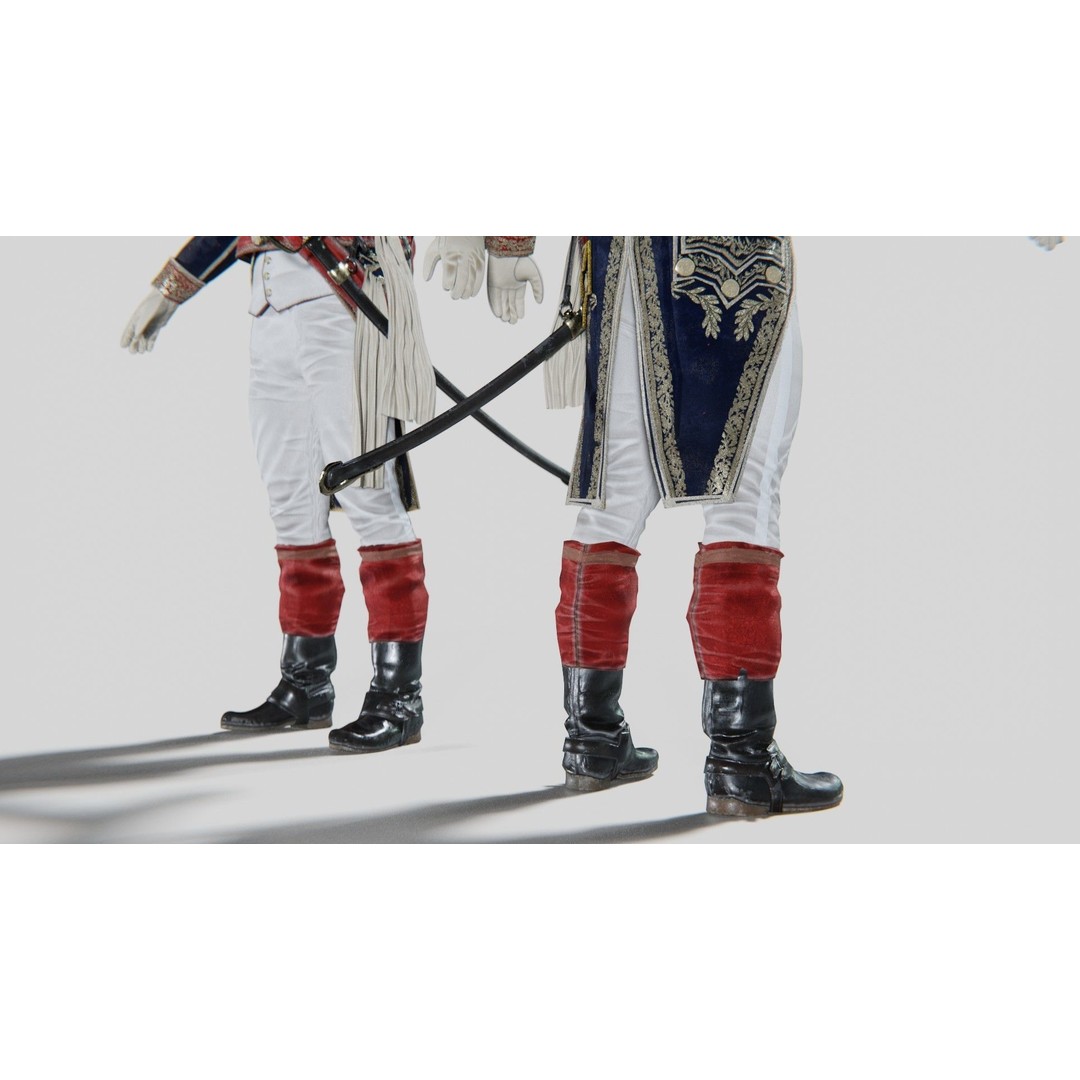 Napoleon General Rigged 3D Model – Low Poly Game-Ready Character, FBX, OBJ - View 8