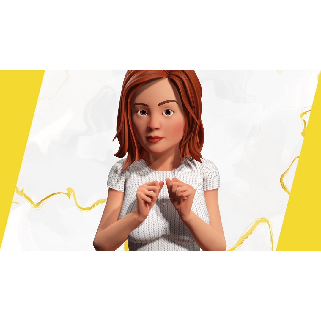 Cartoon Rigged Girl 3D Model – Semi-Realistic Low Poly Character for Animation - View 16