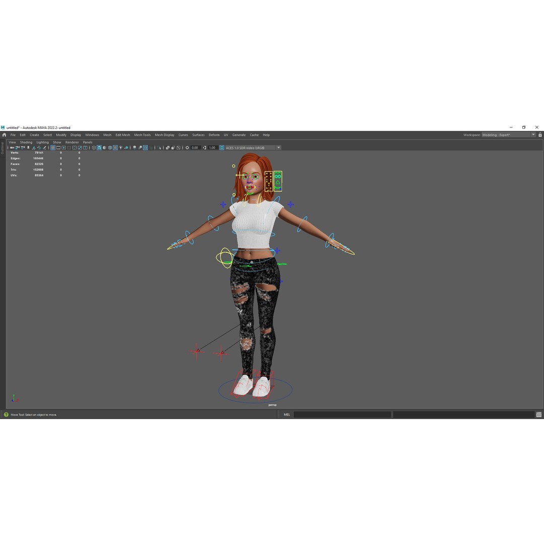 Cartoon Rigged Girl 3D Model – Semi-Realistic Low Poly Character for Animation - View 26