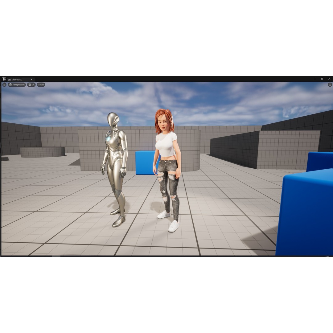 Cartoon Rigged Girl 3D Model – Semi-Realistic Low Poly Character for Animation - View 30