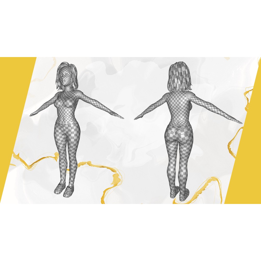 Cartoon Rigged Girl 3D Model – Semi-Realistic Low Poly Character for Animation - View 32
