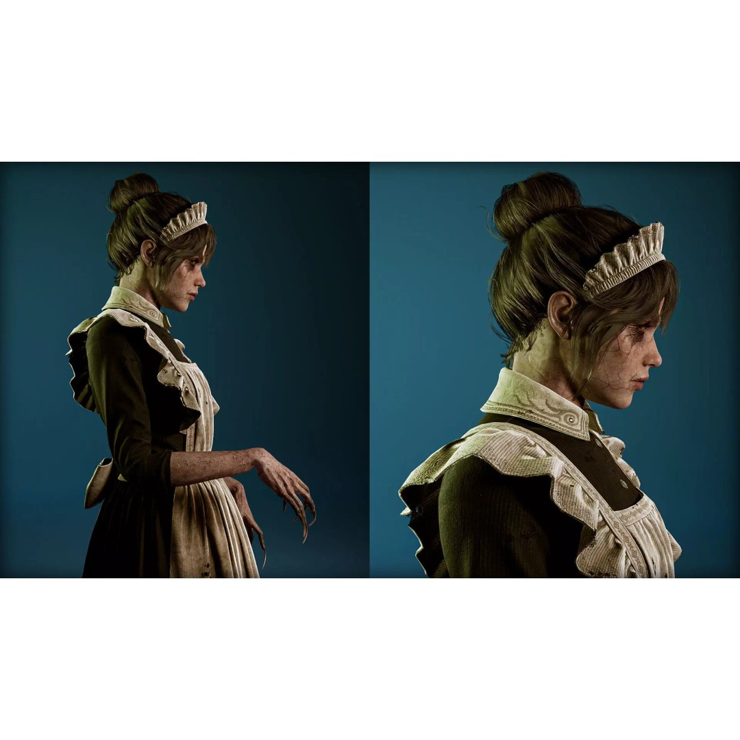Cursed Maid 3D Model – Low Poly Game Asset, Rigged, FBX, PBR - View 4