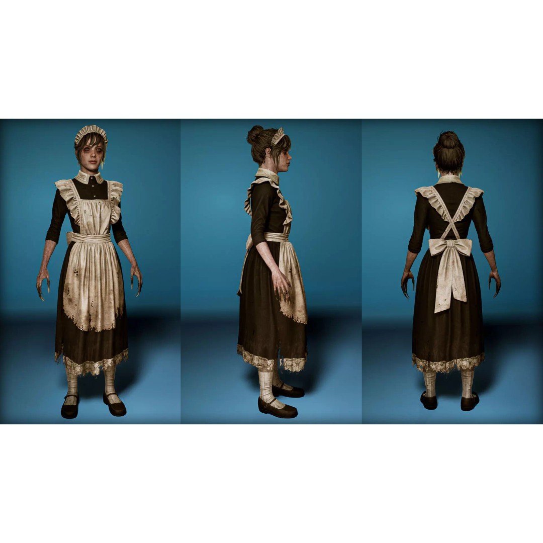 Cursed Maid 3D Model – Low Poly Game Asset, Rigged, FBX, PBR - View 7