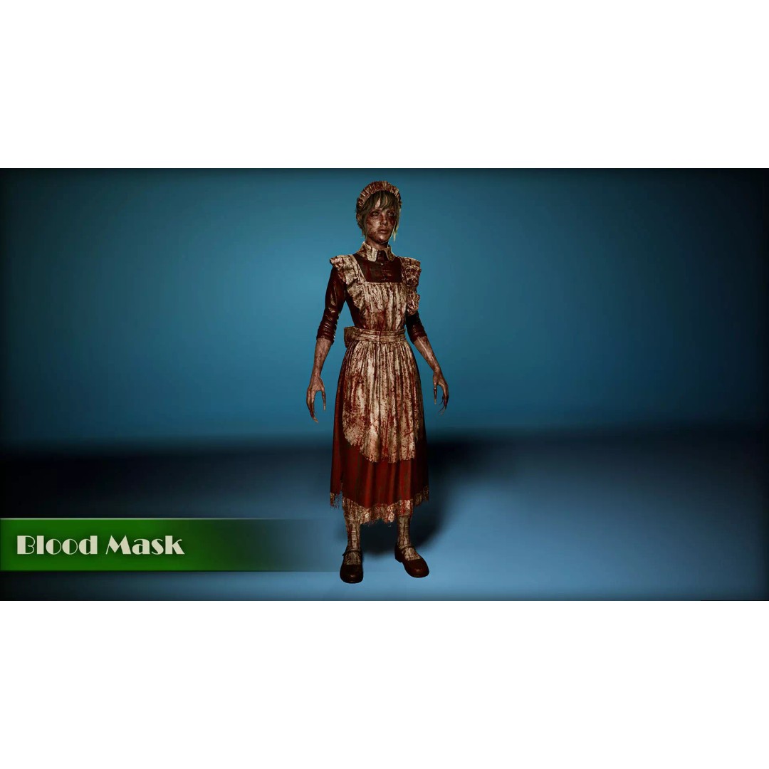 Cursed Maid 3D Model – Low Poly Game Asset, Rigged, FBX, PBR - View 9