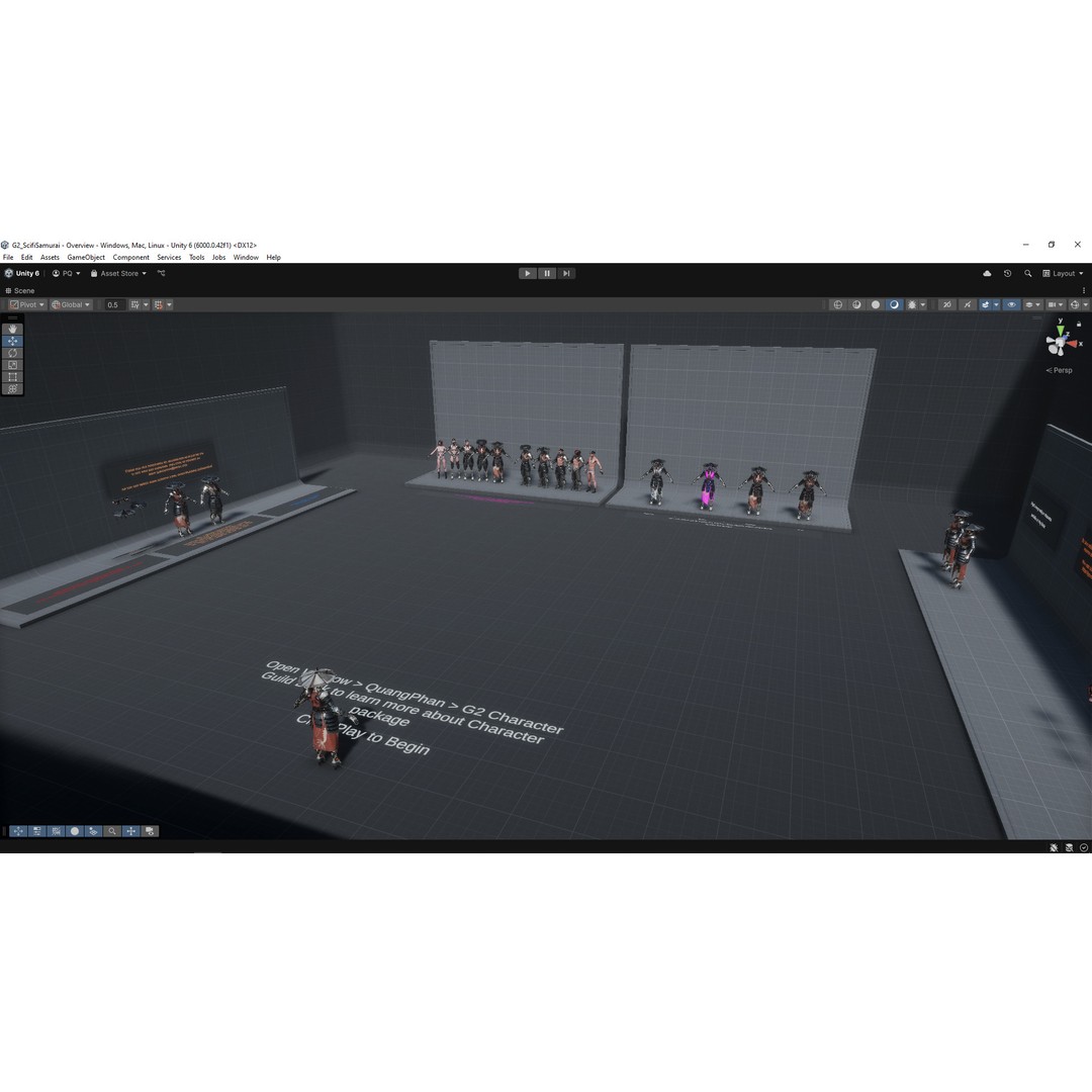 Sci-Fi Samurai 3D Model – Low Poly Game Asset, Rigged, PBR