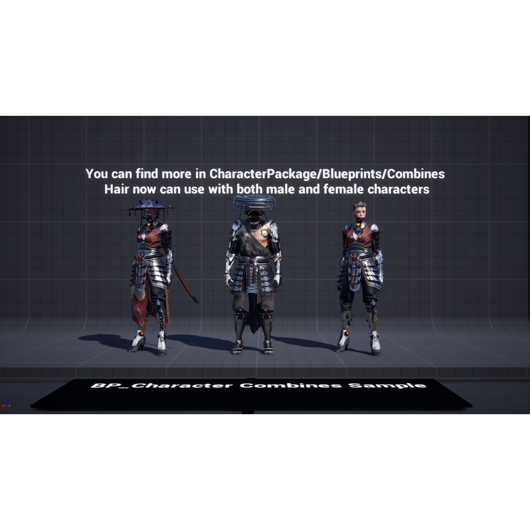 Sci-Fi Samurai 3D Model – Low Poly Game Asset, Rigged, PBR - View 18