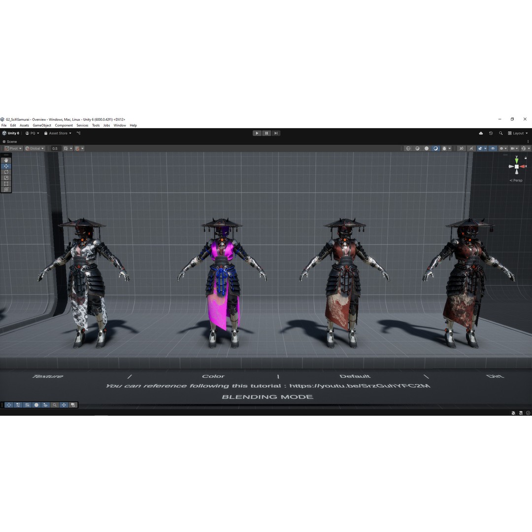 Sci-Fi Samurai 3D Model – Low Poly Game Asset, Rigged, PBR - View 24