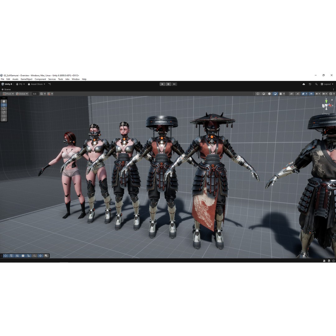 Sci-Fi Samurai 3D Model – Low Poly Game Asset, Rigged, PBR - View 25