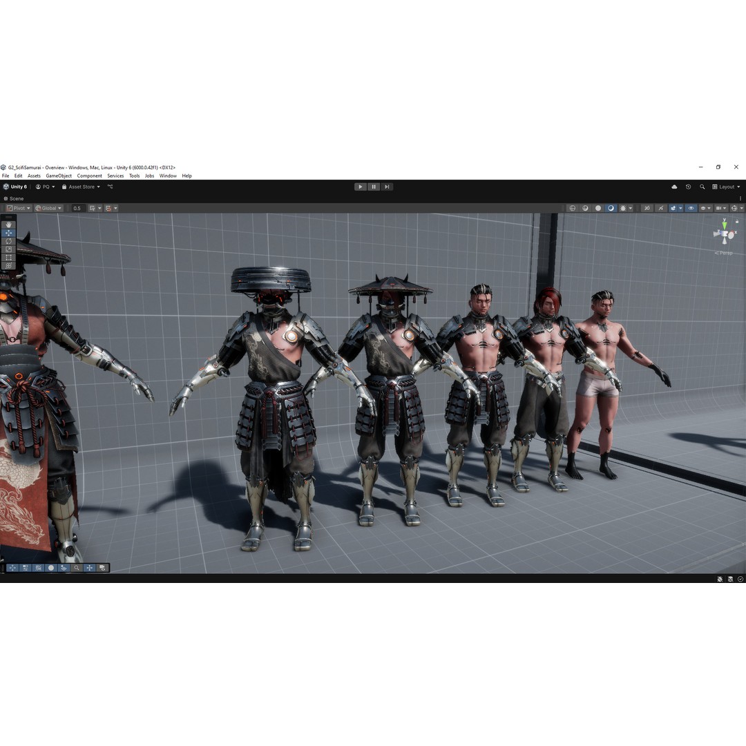 Sci-Fi Samurai 3D Model – Low Poly Game Asset, Rigged, PBR - View 27