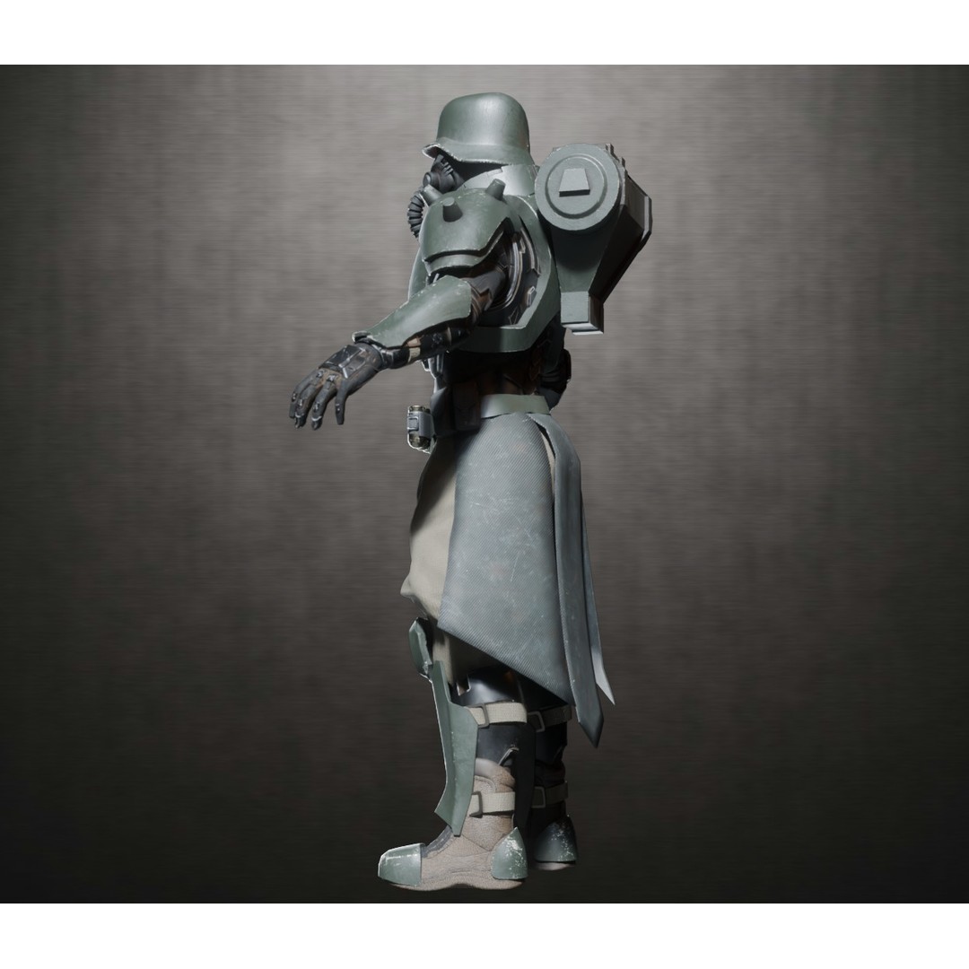 Armored Soldier 3D Model – PBR Rigged Character, Game Ready - View 10