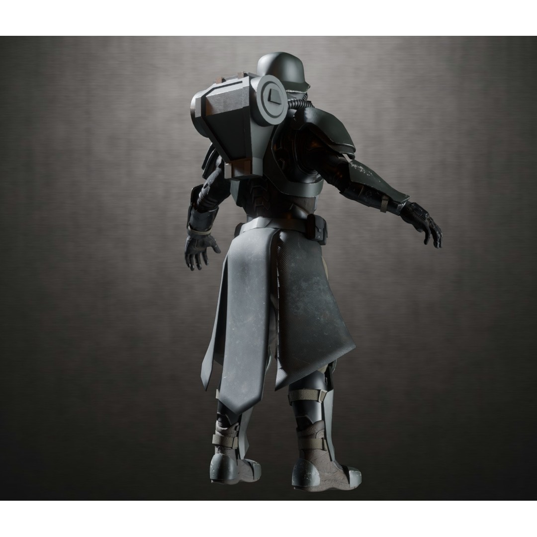 Armored Soldier 3D Model – PBR Rigged Character, Game Ready - View 12
