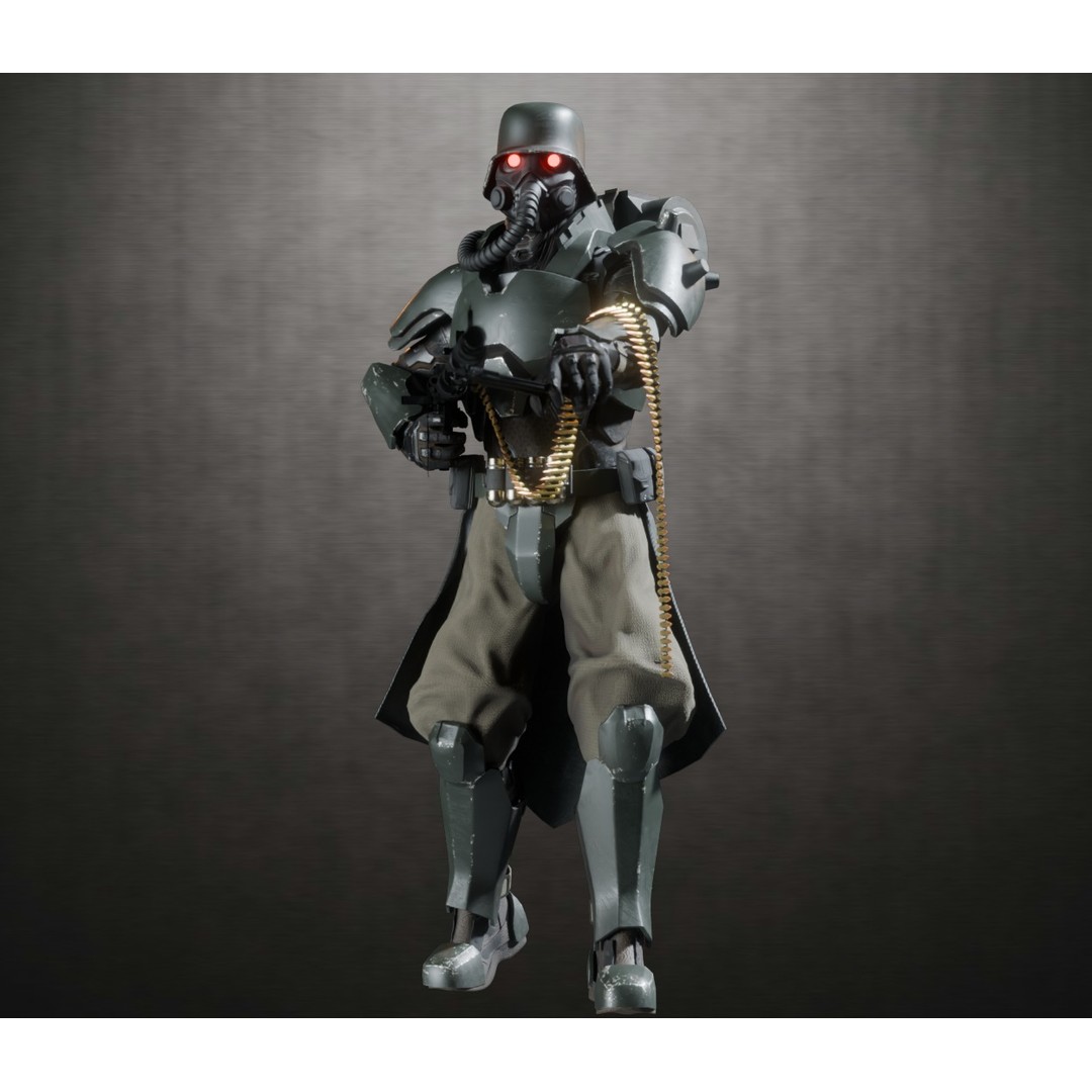 Armored Soldier 3D Model – PBR Rigged Character, Game Ready - View 18