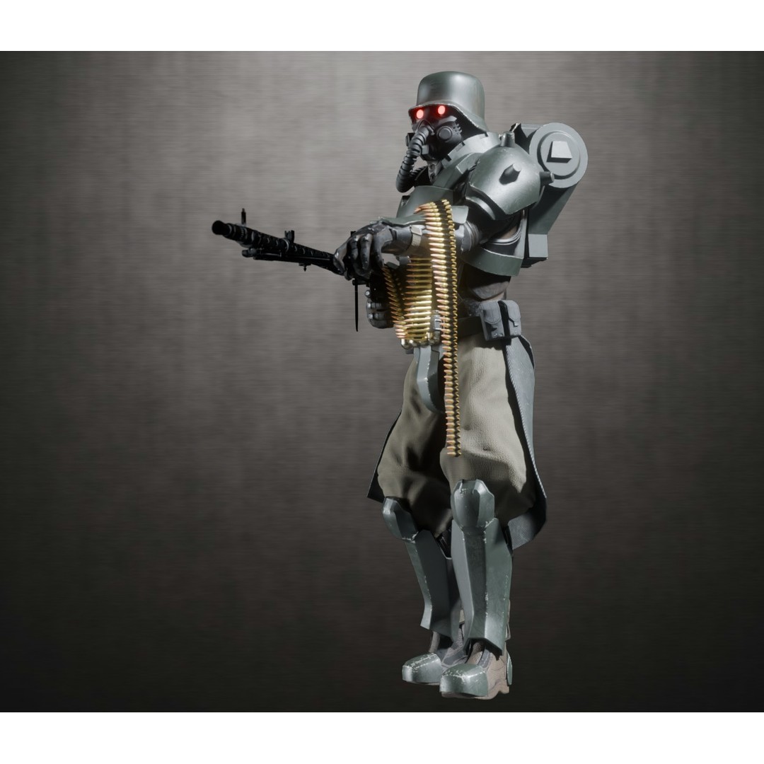 Armored Soldier 3D Model – PBR Rigged Character, Game Ready - View 19
