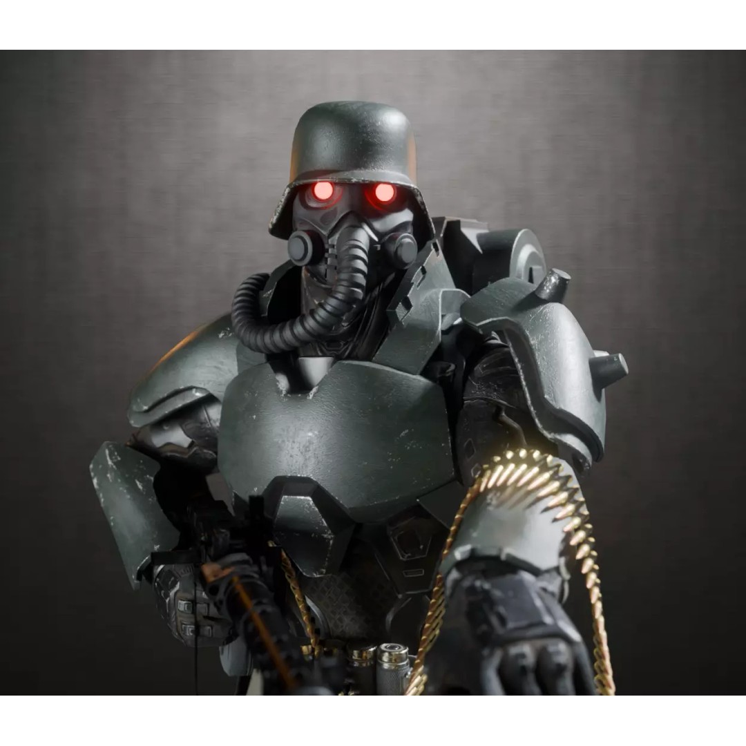 Armored Soldier 3D Model – PBR Rigged Character, Game Ready - View 2