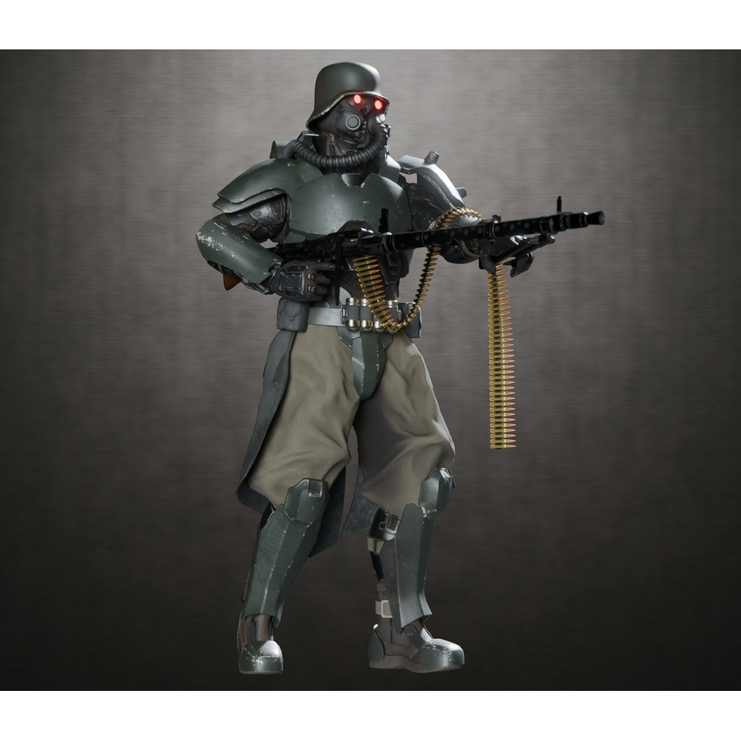 Armored Soldier 3D Model – PBR Rigged Character, Game Ready - View 20