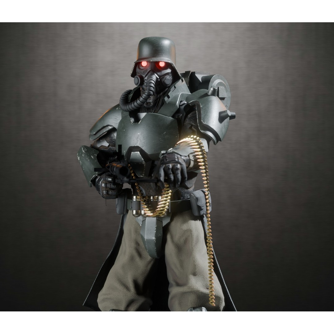 Armored Soldier 3D Model – PBR Rigged Character, Game Ready - View 21