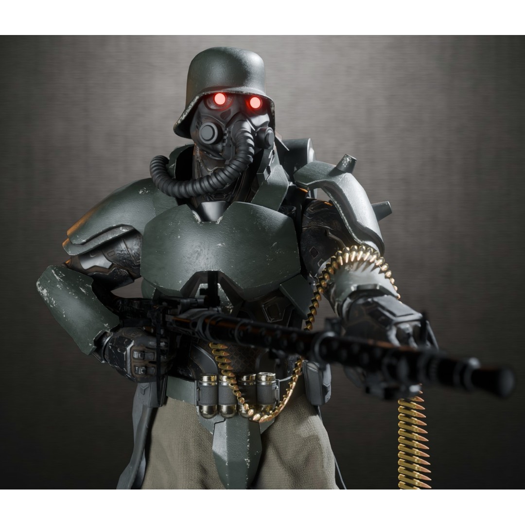 Armored Soldier 3D Model – PBR Rigged Character, Game Ready - View 22