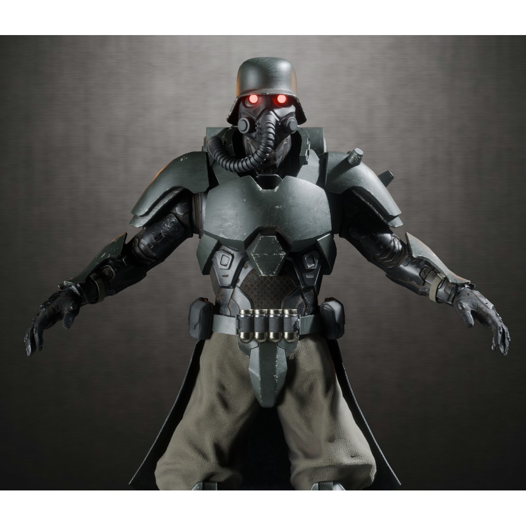 Armored Soldier 3D Model – PBR Rigged Character, Game Ready - View 5