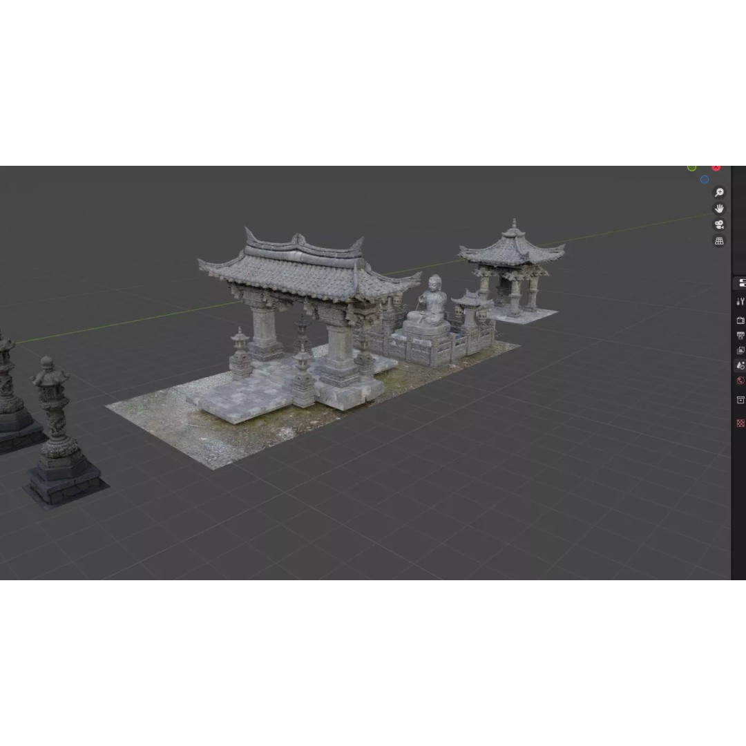 Temple Sculpture 3D Model – Ancient Art Design, FBX Game Asset - View 14