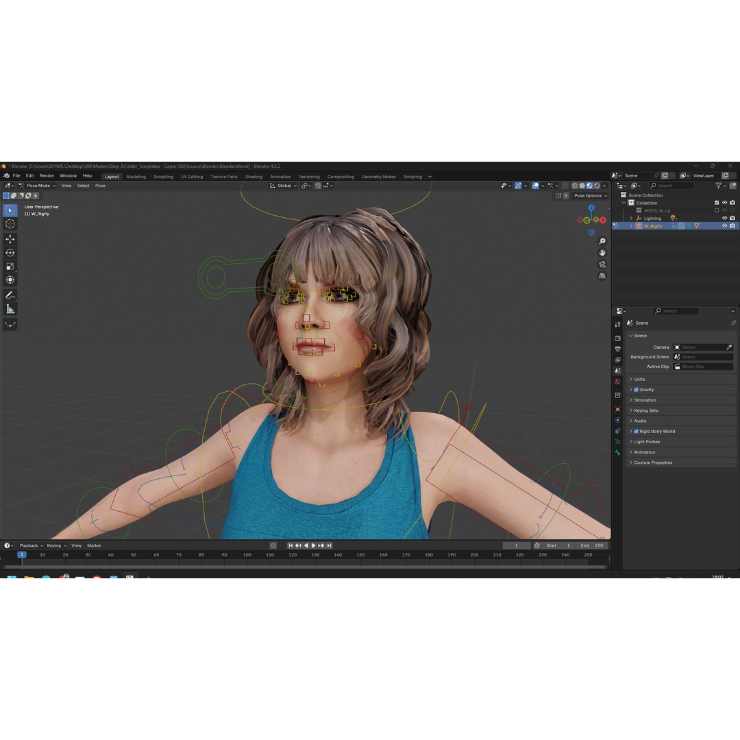 Realistic Mother Woman 3D Model – Low Poly Rigged Character, FBX - View 14