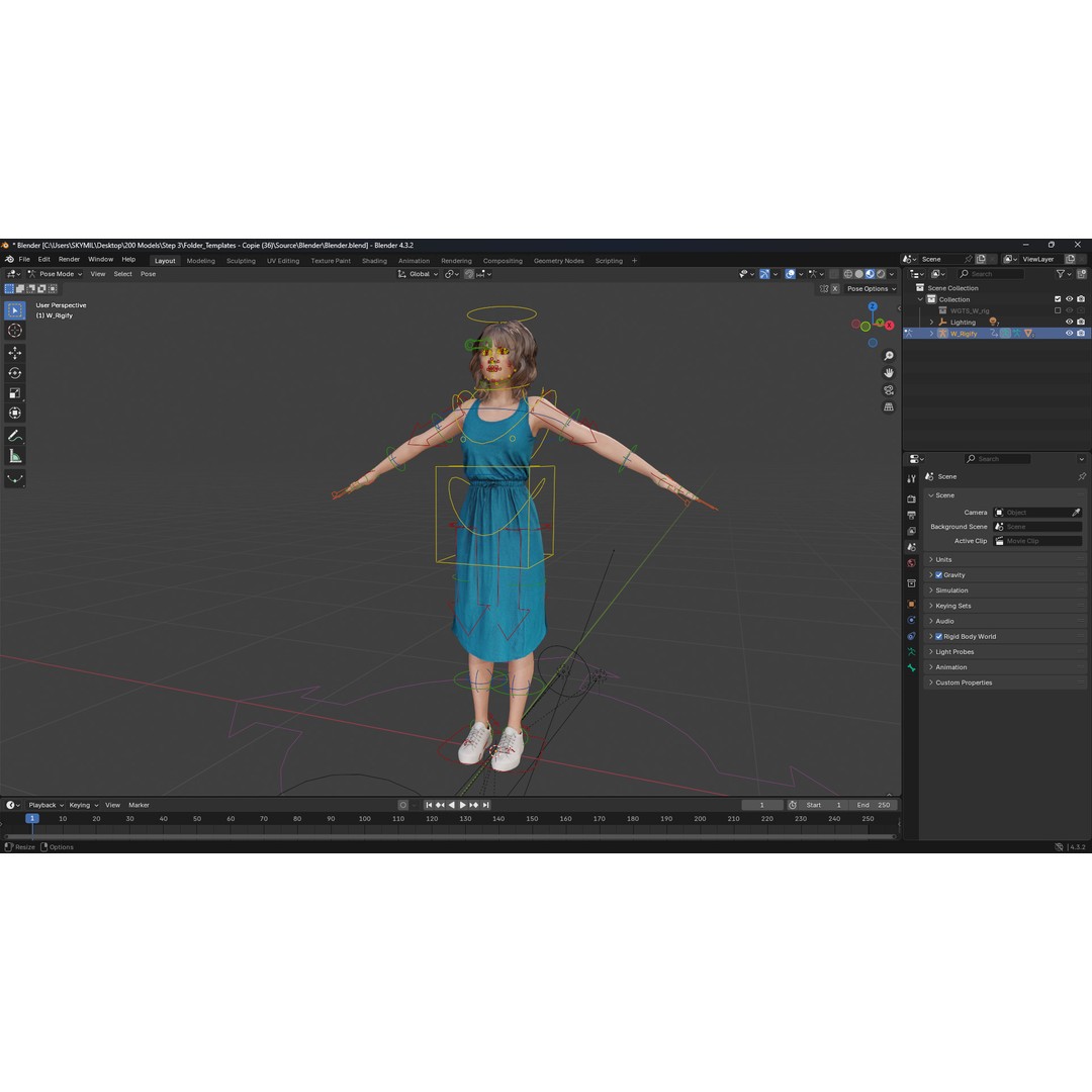 Realistic Mother Woman 3D Model – Low Poly Rigged Character, FBX - View 15