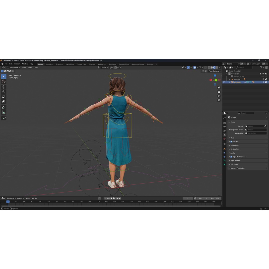 Realistic Mother Woman 3D Model – Low Poly Rigged Character, FBX - View 16