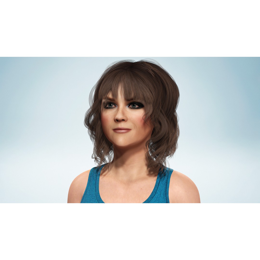 Realistic Mother Woman 3D Model – Low Poly Rigged Character, FBX - View 7