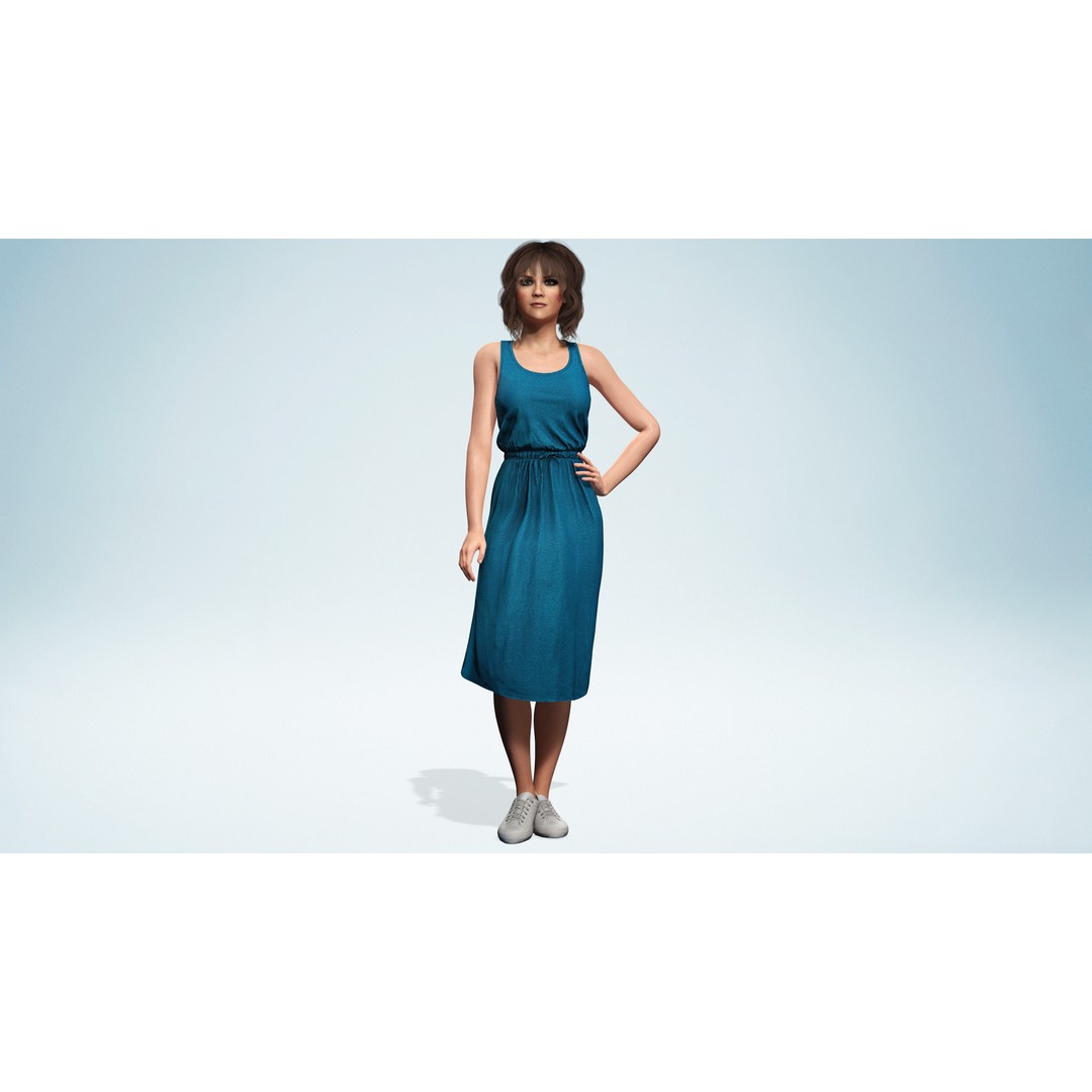 Realistic Mother Woman 3D Model – Low Poly Rigged Character, FBX - View 8