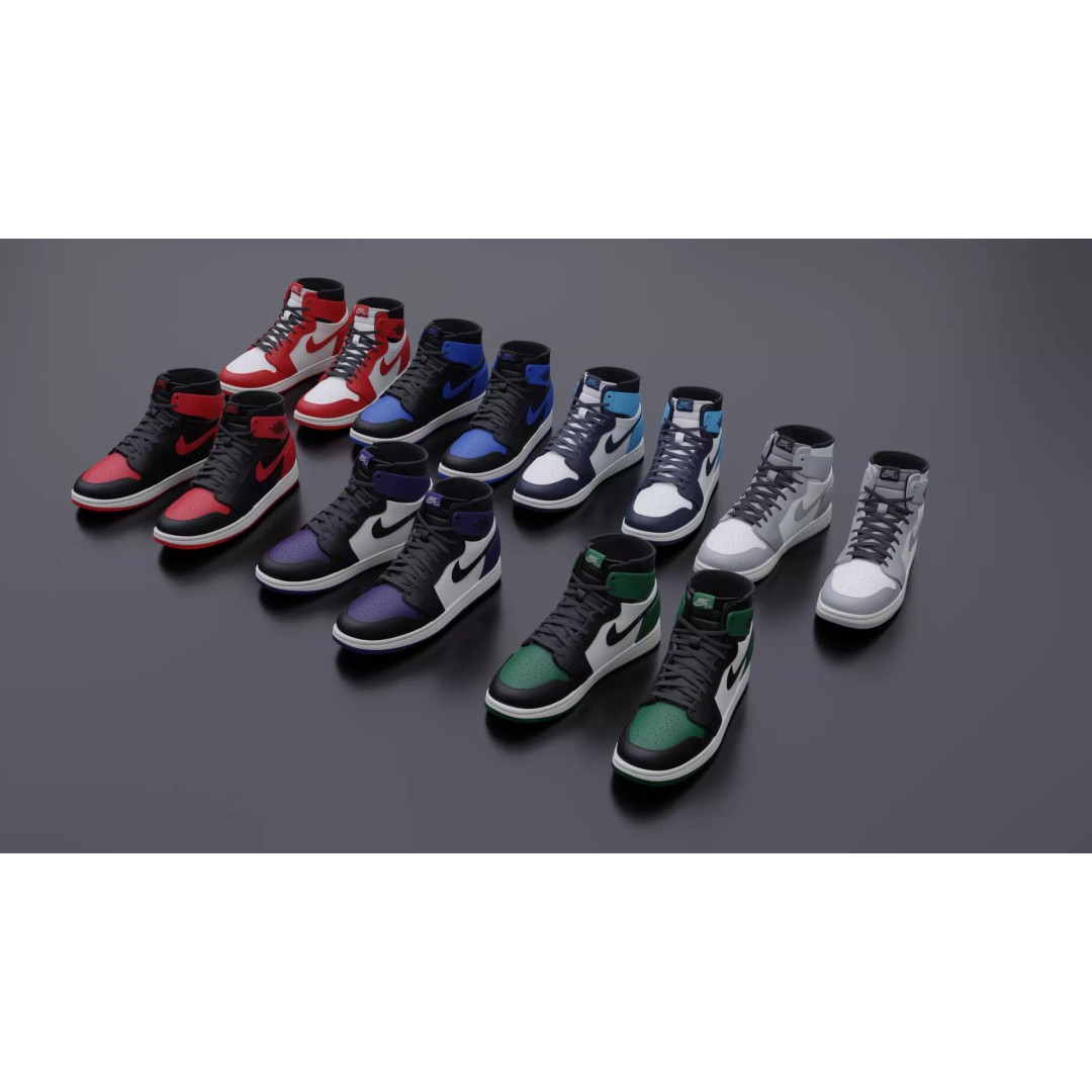 Nike Air Jordan Sneaker 3D Model – PBR Game-Ready Asset, FBX - View 2