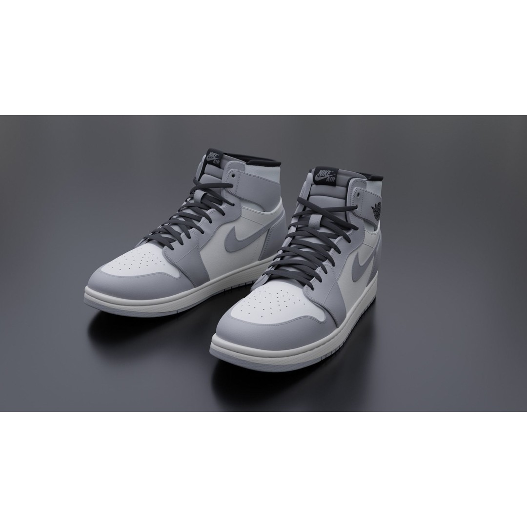 Nike Air Jordan Sneaker 3D Model – PBR Game-Ready Asset, FBX - View 3