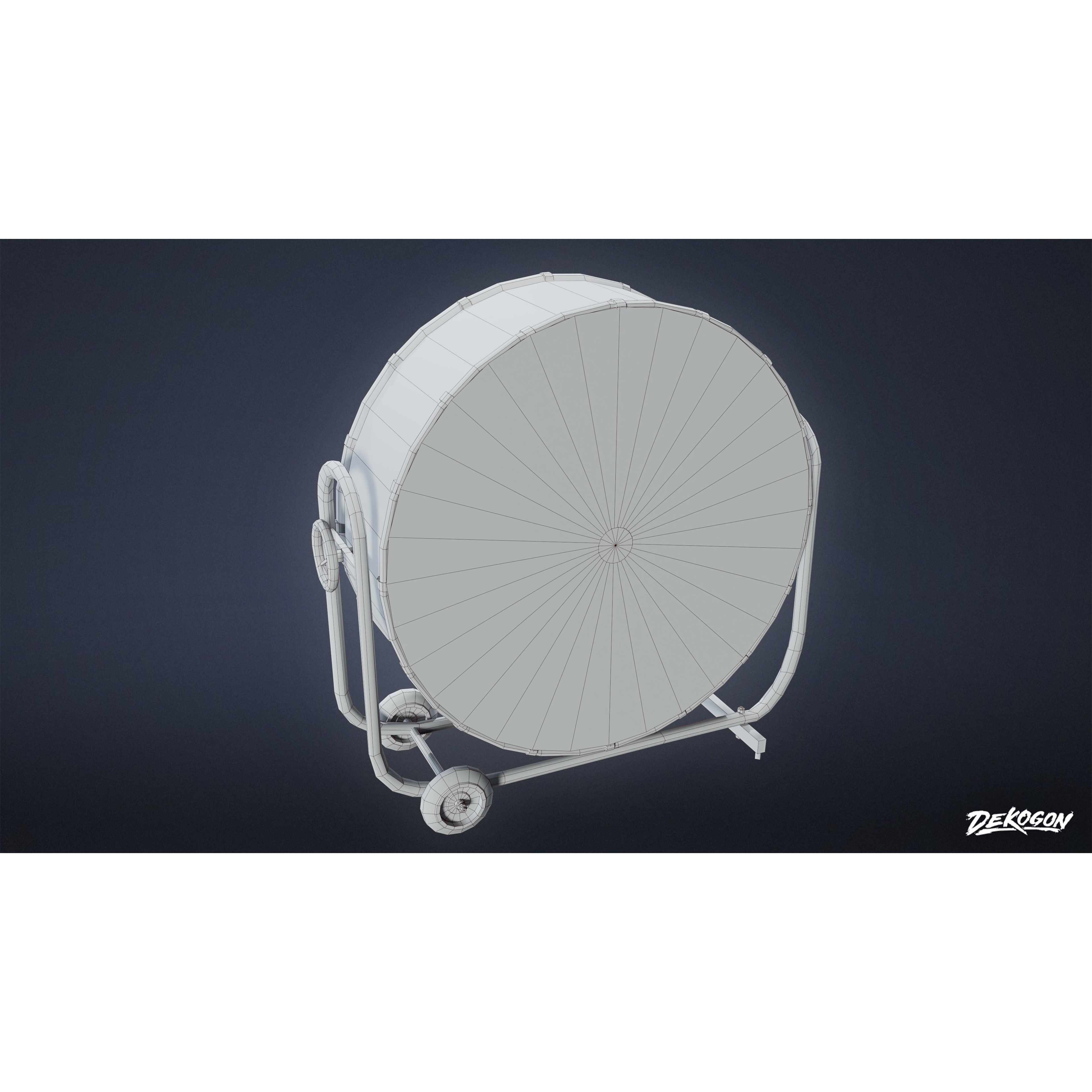 Hollywood - Industrial Fan 01 - Low-Poly Game-Ready 3D Model - View 3