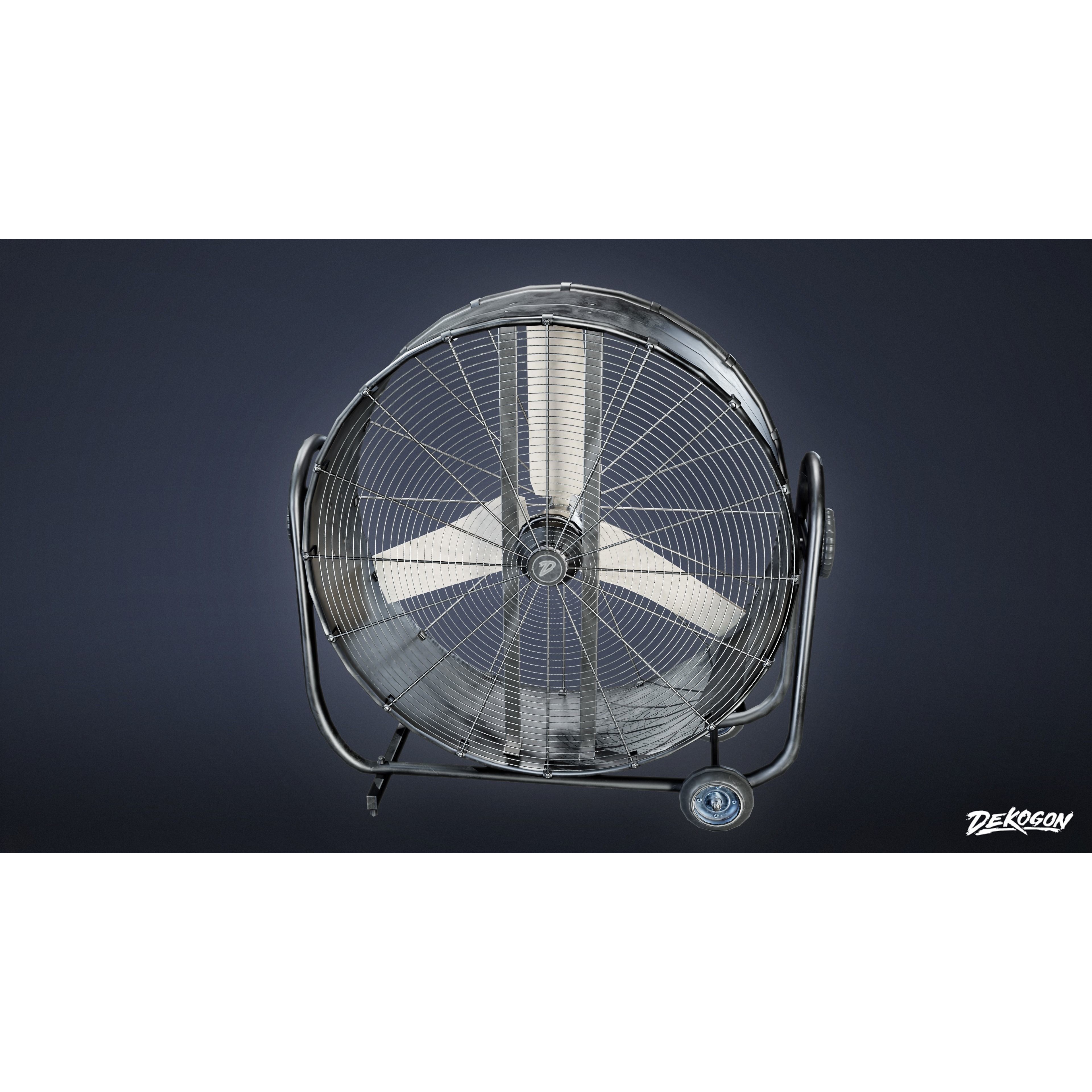 Hollywood - Industrial Fan 01 - Low-Poly Game-Ready 3D Model - View 8