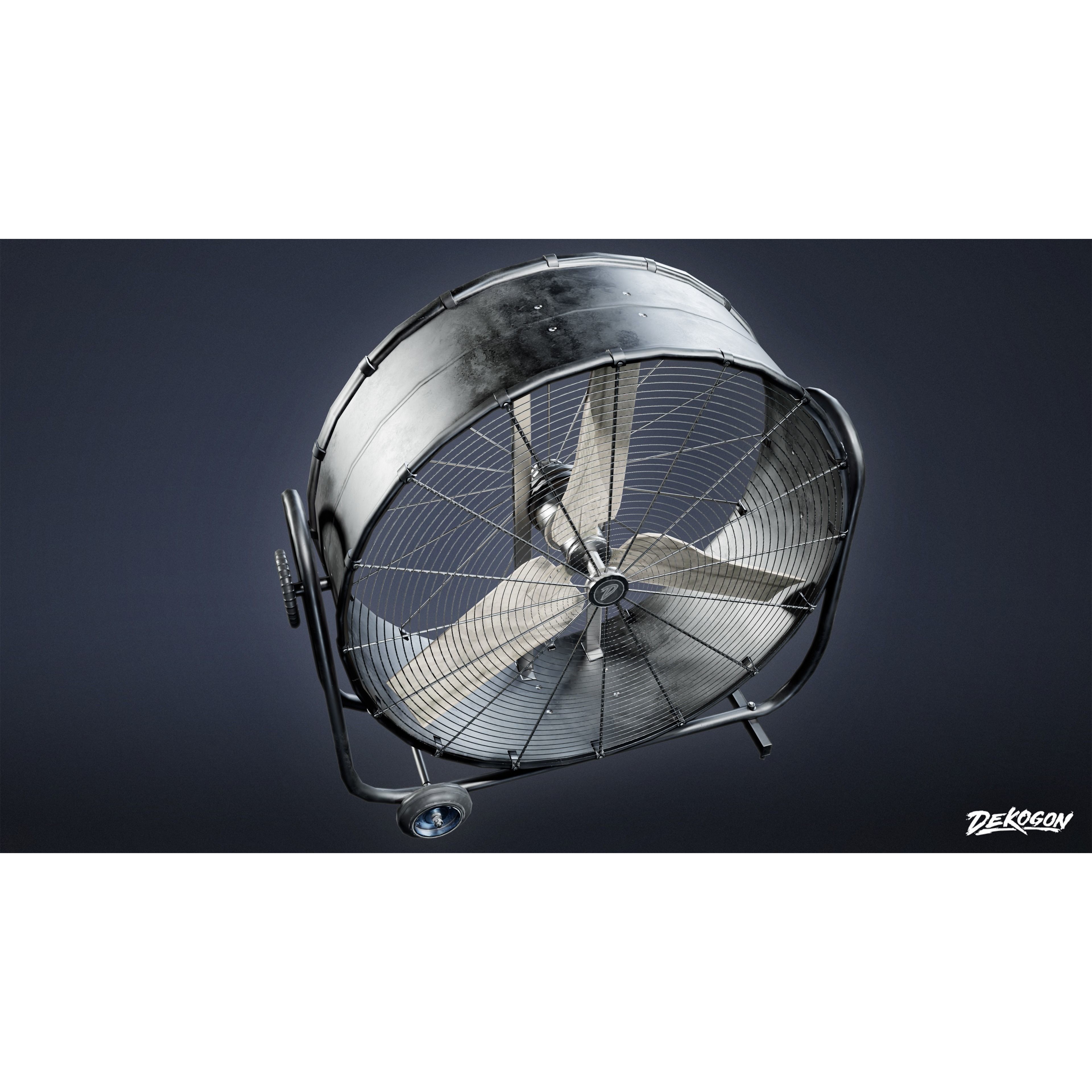 Hollywood - Industrial Fan 01 - Low-Poly Game-Ready 3D Model - View 9