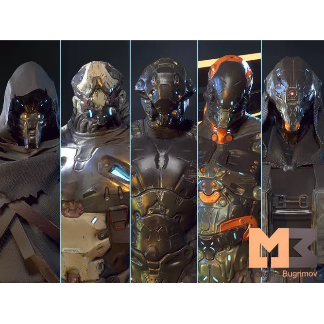 Sci-Fi Characters Pack 3D Model – Low Poly Rigged Game Assets, FBX