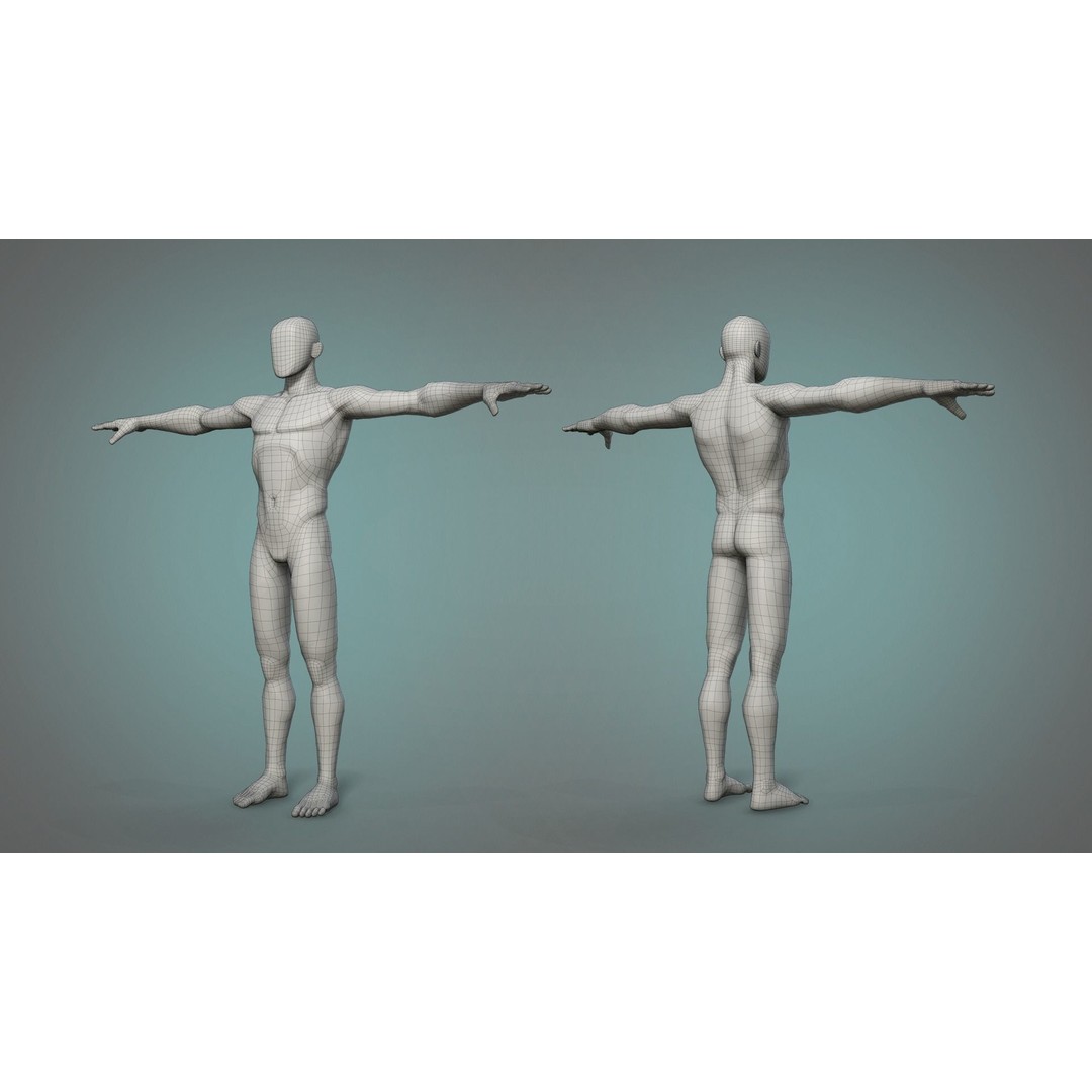Stylized Male and Female Basemesh 3D Model – Low Poly Character Asset, FBX - View 5