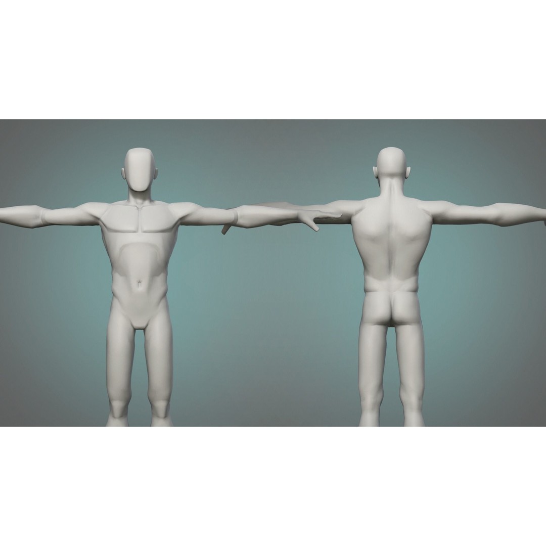 Stylized Male and Female Basemesh 3D Model – Low Poly Character Asset, FBX - View 7