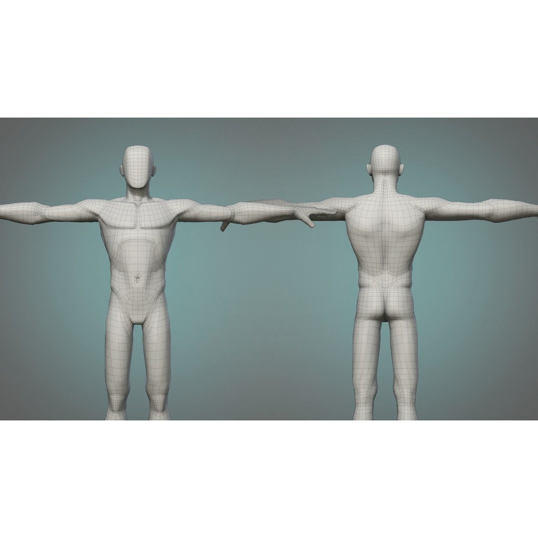 Stylized Male and Female Basemesh 3D Model – Low Poly Character Asset, FBX - View 8
