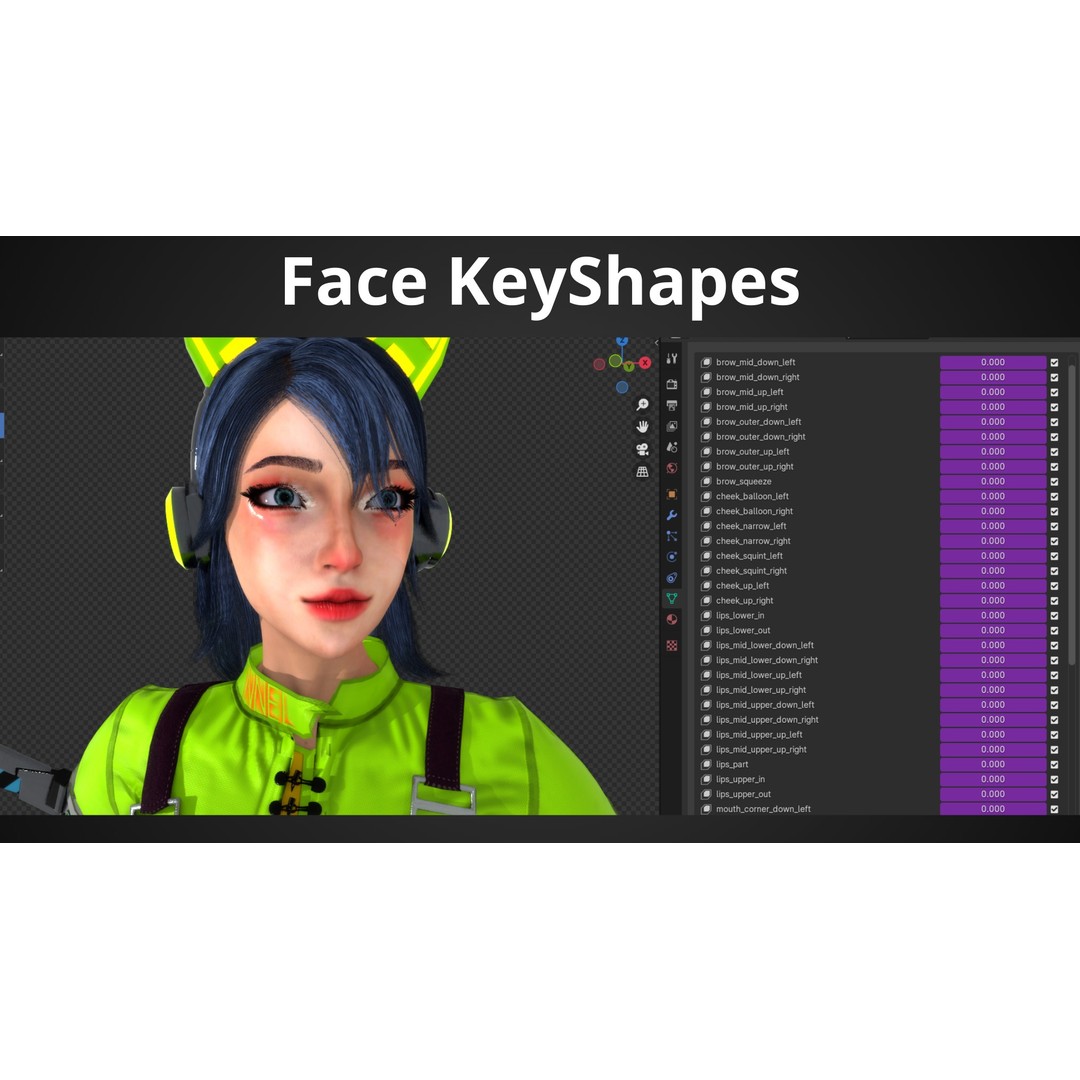 Futuristic Girl 3D Model – Game Ready Low-Poly Character, FBX, Blender - View 6