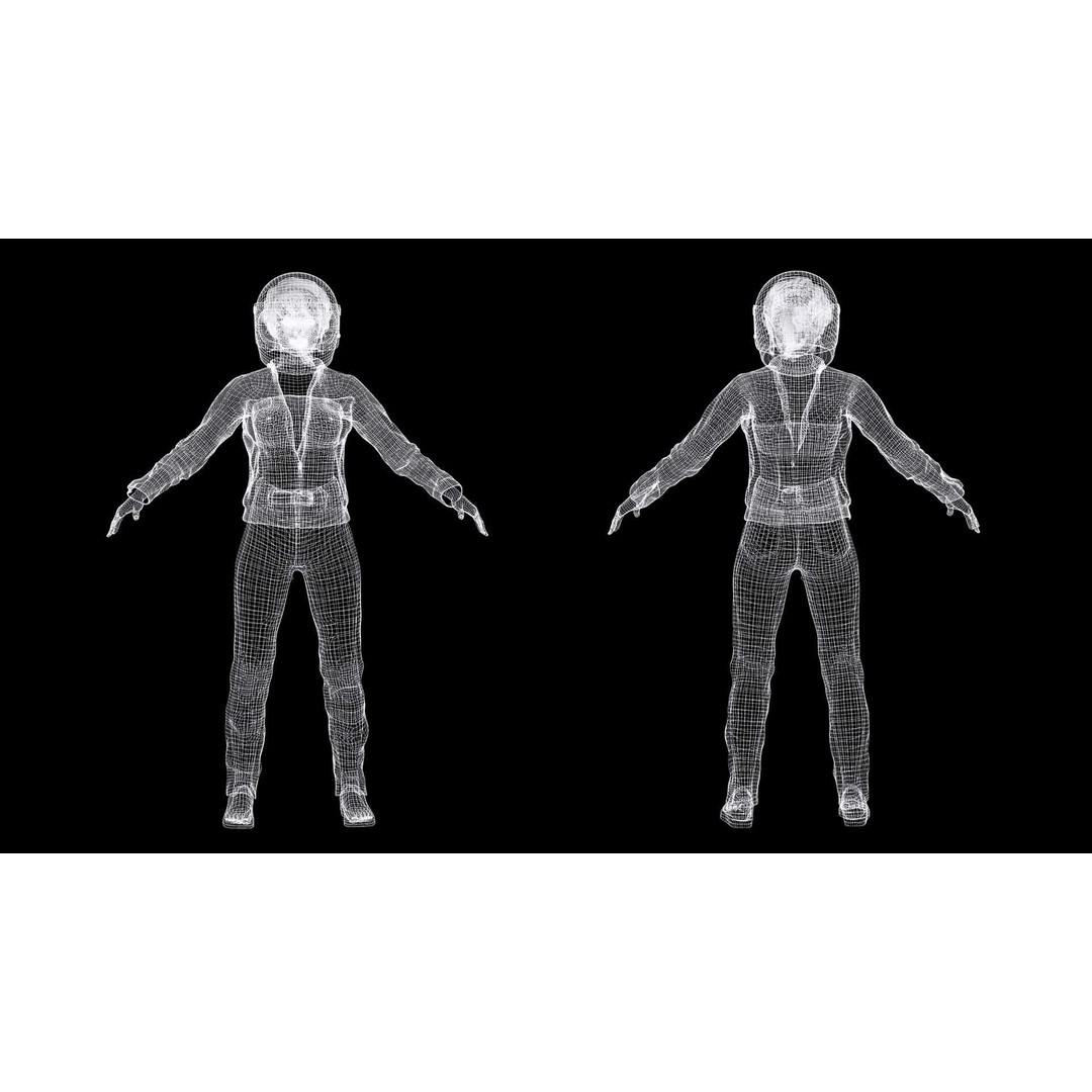 Realistic Biker 3D Model – Low Poly Game-Ready Character with Rigging - View 13