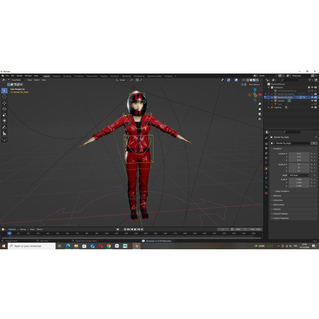Realistic Biker 3D Model – Low Poly Game-Ready Character with Rigging - View 17