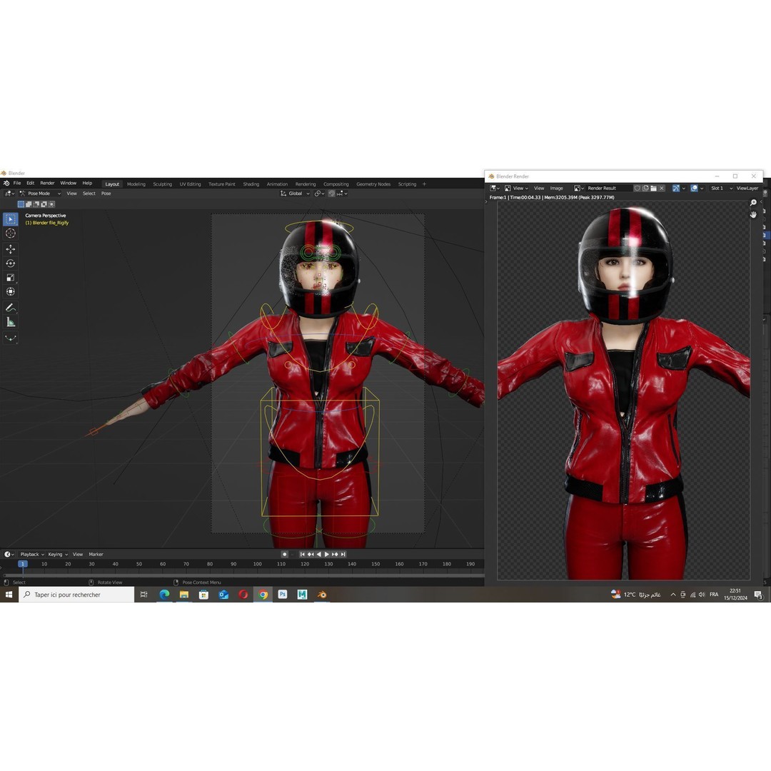 Realistic Biker 3D Model – Low Poly Game-Ready Character with Rigging - View 19