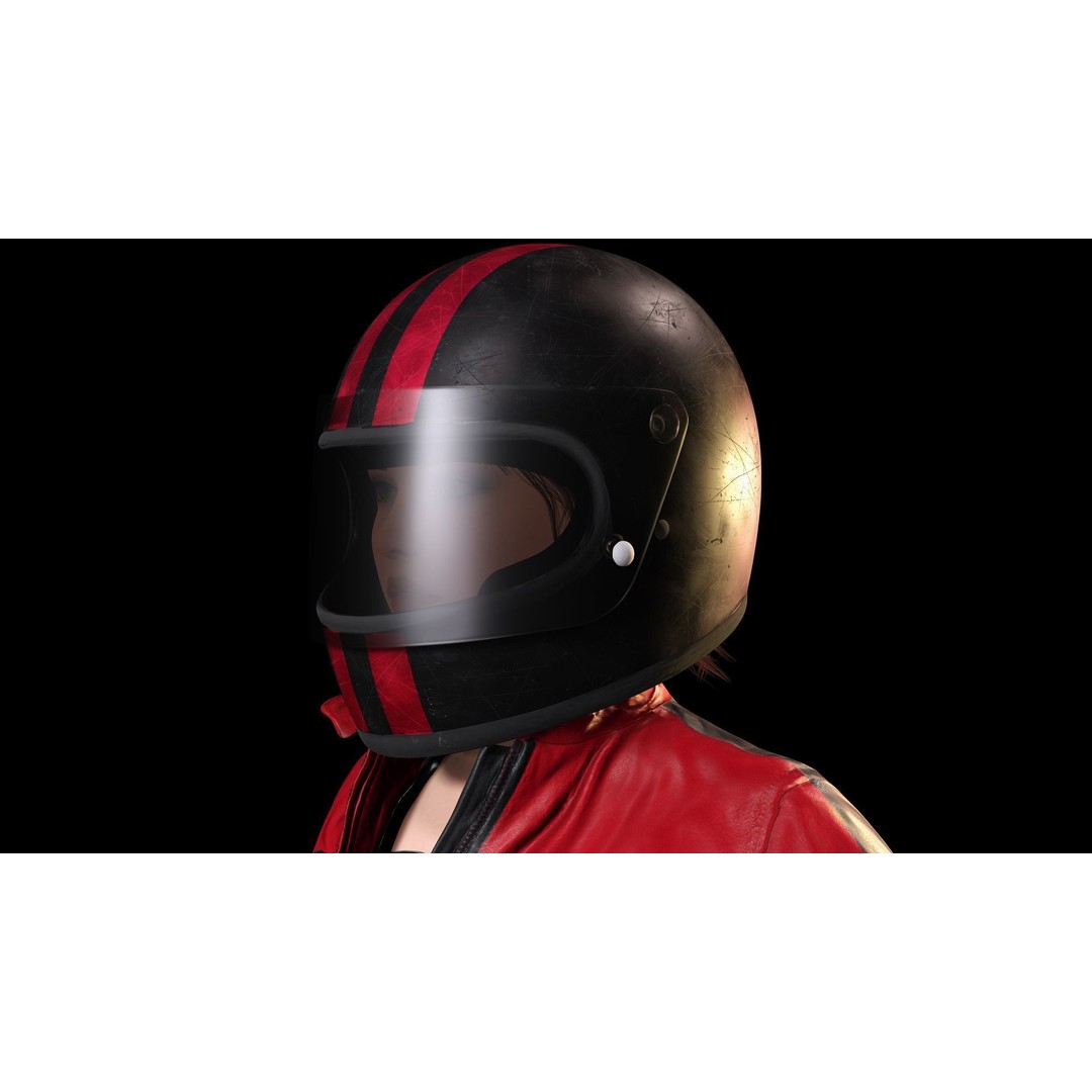 Realistic Biker 3D Model – Low Poly Game-Ready Character with Rigging - View 5