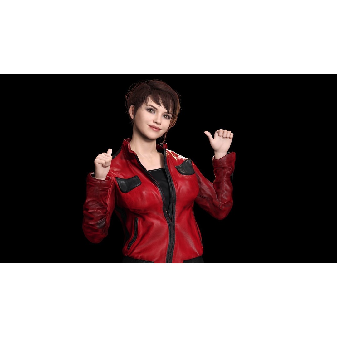 Realistic Biker 3D Model – Low Poly Game-Ready Character with Rigging - View 6