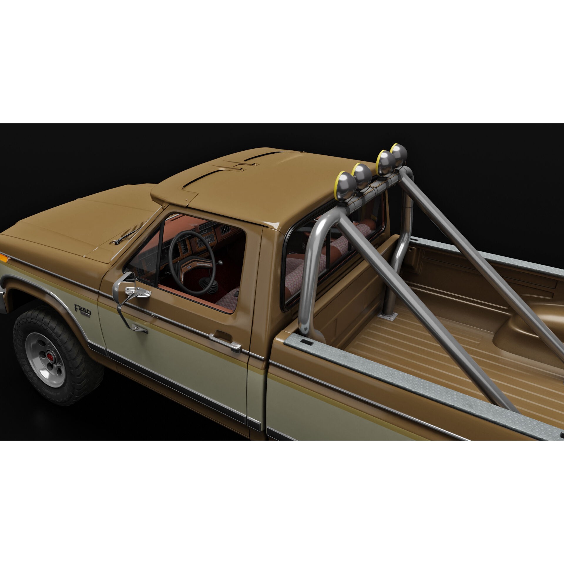 Ford F250 - Low-Poly Game-Ready 3D Model - View 11