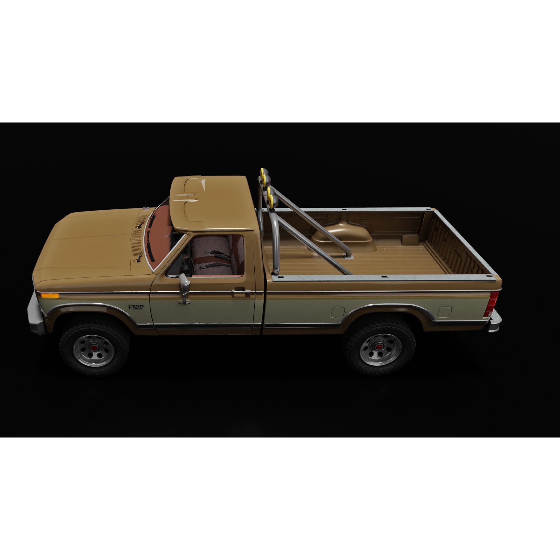 Ford F250 - Low-Poly Game-Ready 3D Model - View 12